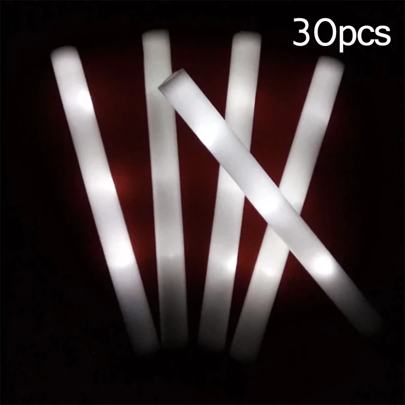 15/30Pcs LED Glow Sticks Bulk Colorful RGB Glow Foam Stick Cheer Tube Dark Light for Xmas Birthday Wedding Party Supplies image 3