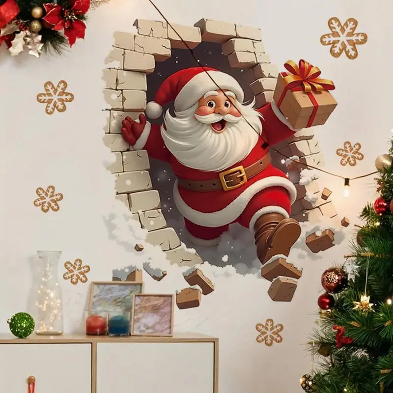 1pc Santa Claus Wall Decal - Removable Christmas Sticker, Suitable For Living Room And Home Decor,Easy To Install Room Decor