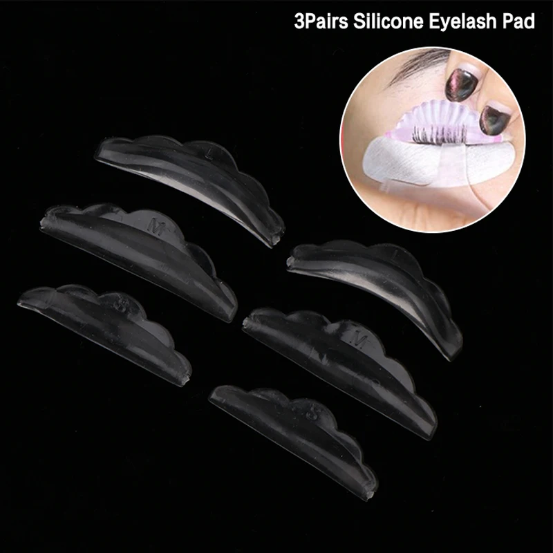 3 Pair Transparent Eyelash Lift Shields Perm Silicone Pads Eyelash 3D Eyelash Extension Tool Accessories