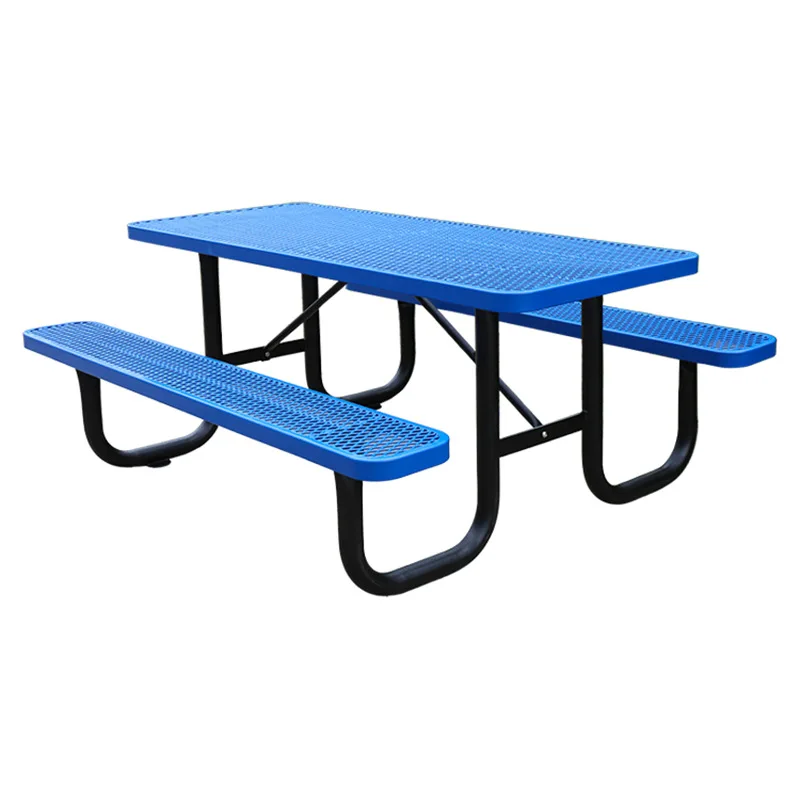 Outdoor commercial hot-dip steel picnic table garden community school restaurant outdoor outdoor leisure tables and chairs