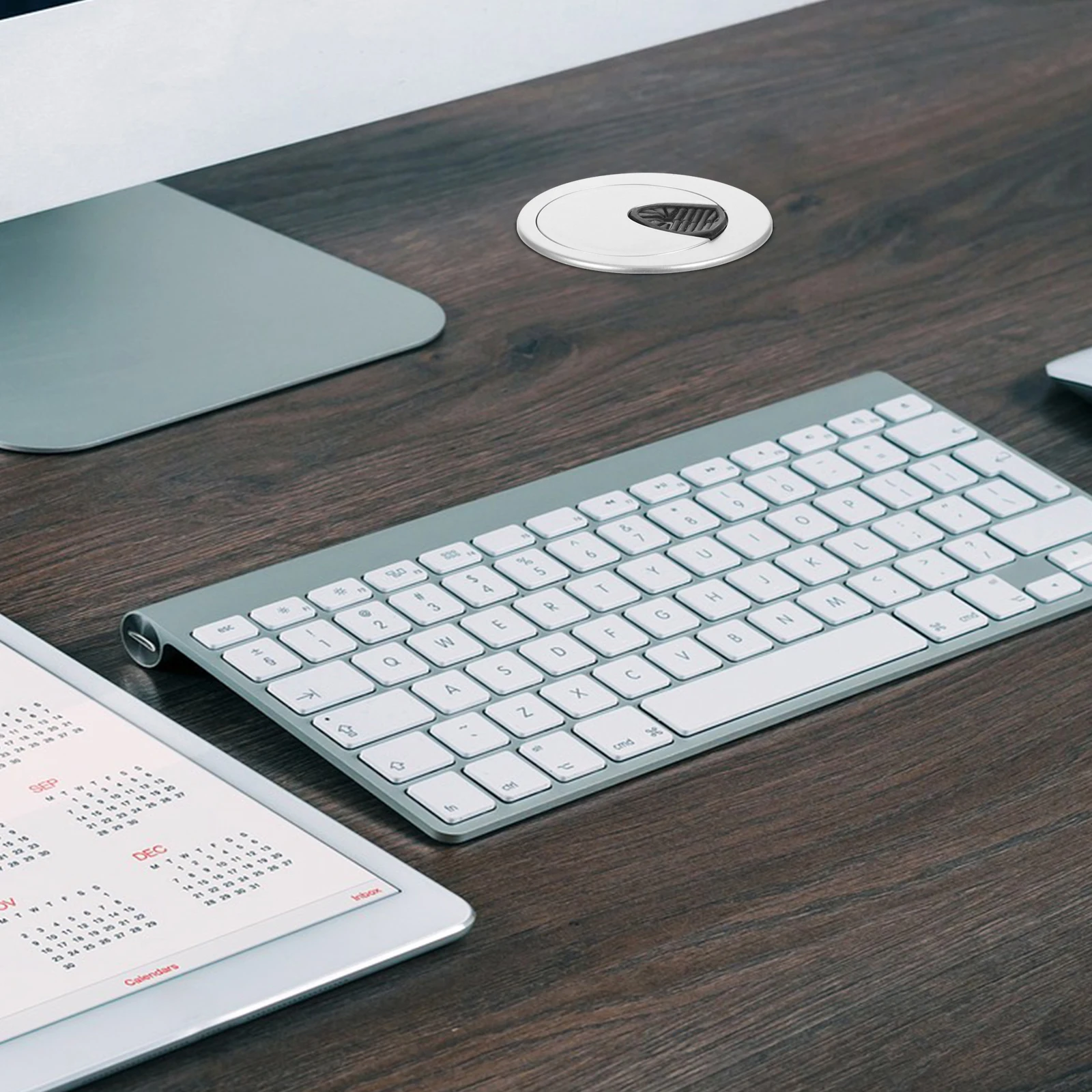 

6Pcs Desk Wire Tidy Durable Zinc Alloy Cable Hole Cover Simple Installation for Home Office Table Cable Management