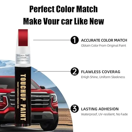 Volcanic Red Tintcoat(GNT/WA170H) Car Paint Touch Up Pen Compatible with GMC,Automotive Scratch Remover for Nicks & Chips Repair