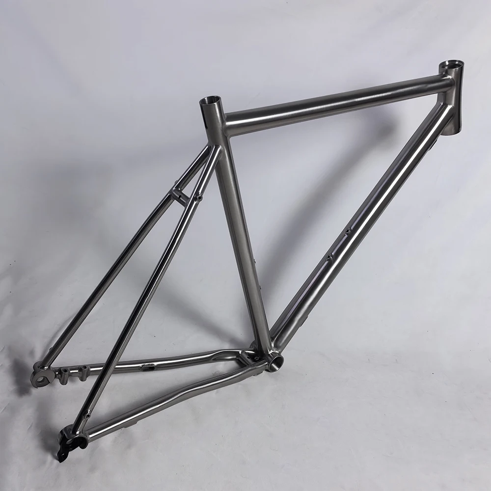 UDH Titanium Alloy Gravel Road Bike Frame, Replaceable Dropout, Racing Bicycle, 700CX45C