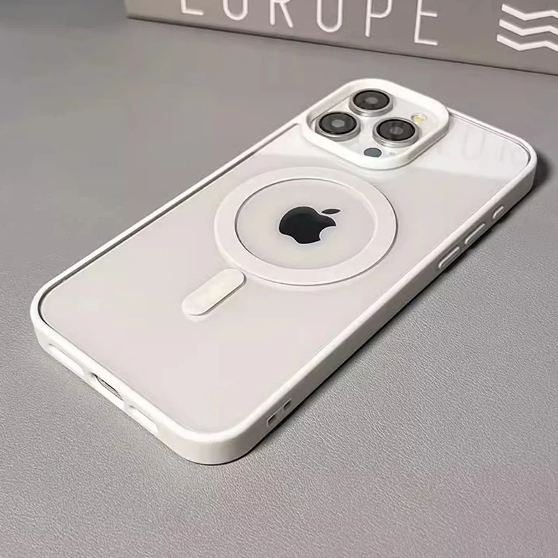Funda de carga inalámbrica de lujo para iPhone 17 16 15 14 13 12 11 Pro Max 16 Plus 16e con borde magnético compatible con Magsafe 6