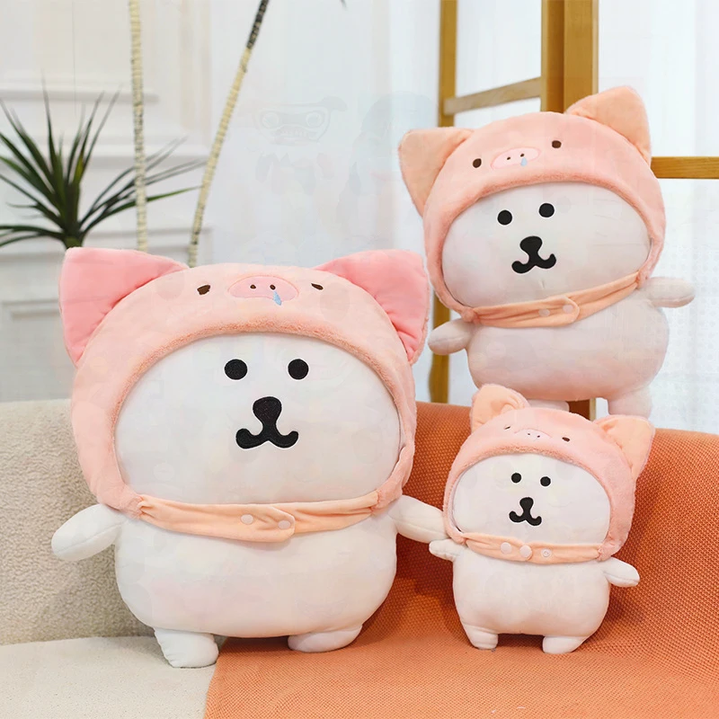 Large Size Cute Self-Deprecating Bear Plush Toy for Kids Birthday and Christmas Gift Soft Huggable Stuffed Animal Throw Pillow