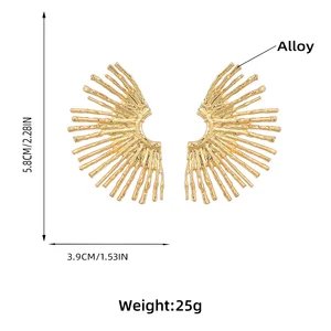 Fashion League Halb Sonnenblume Frauen Ohrringe Vintage Metal Fashion Party Ohrschmuck Edelstahl Ohrringe 6 Hauptverkäufe früh unterstützt - №2