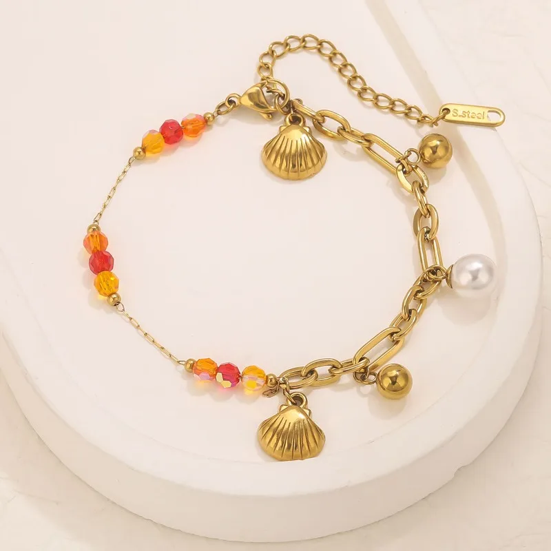 

Браслет из перламутра для девочек: легкий люкс, высококачественный, с бусинами, модный, не выцветает