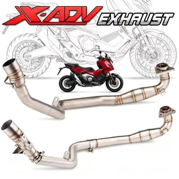 For X ADV 750 X-ADV750 motorcycle exhaust modification slip-on stainless steel front pipe connecting to the original muffler