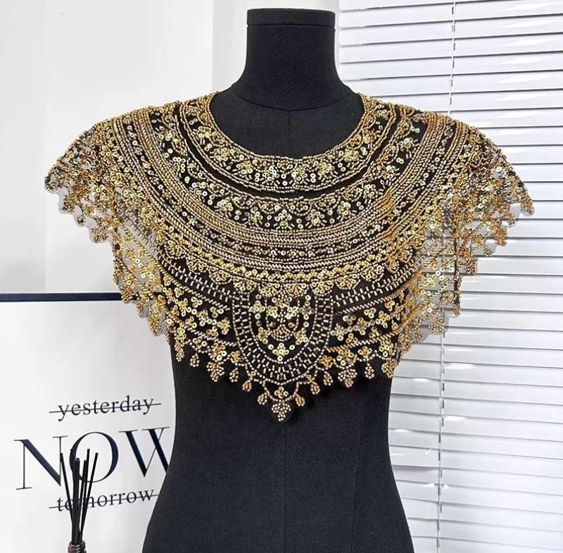 

Fake Collar and Sleeves French Palace Hheavy Industry Dress Outer Shawl Set