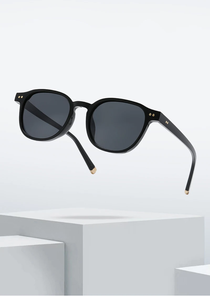 SHAUNA Retro Platz Frauen Polarisierte Sonnenbrille Mode Nieten Dekoration Männer Punk Fahren Sonnenbrille Shades UV400 – Detail 4