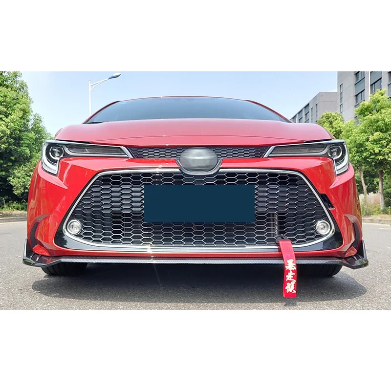 

New！ Front Bumper Spoiler Protector Plate Lip Body Kit Splitter For Corolla American 2019 2020 Carbon Surface Decorative Strip S