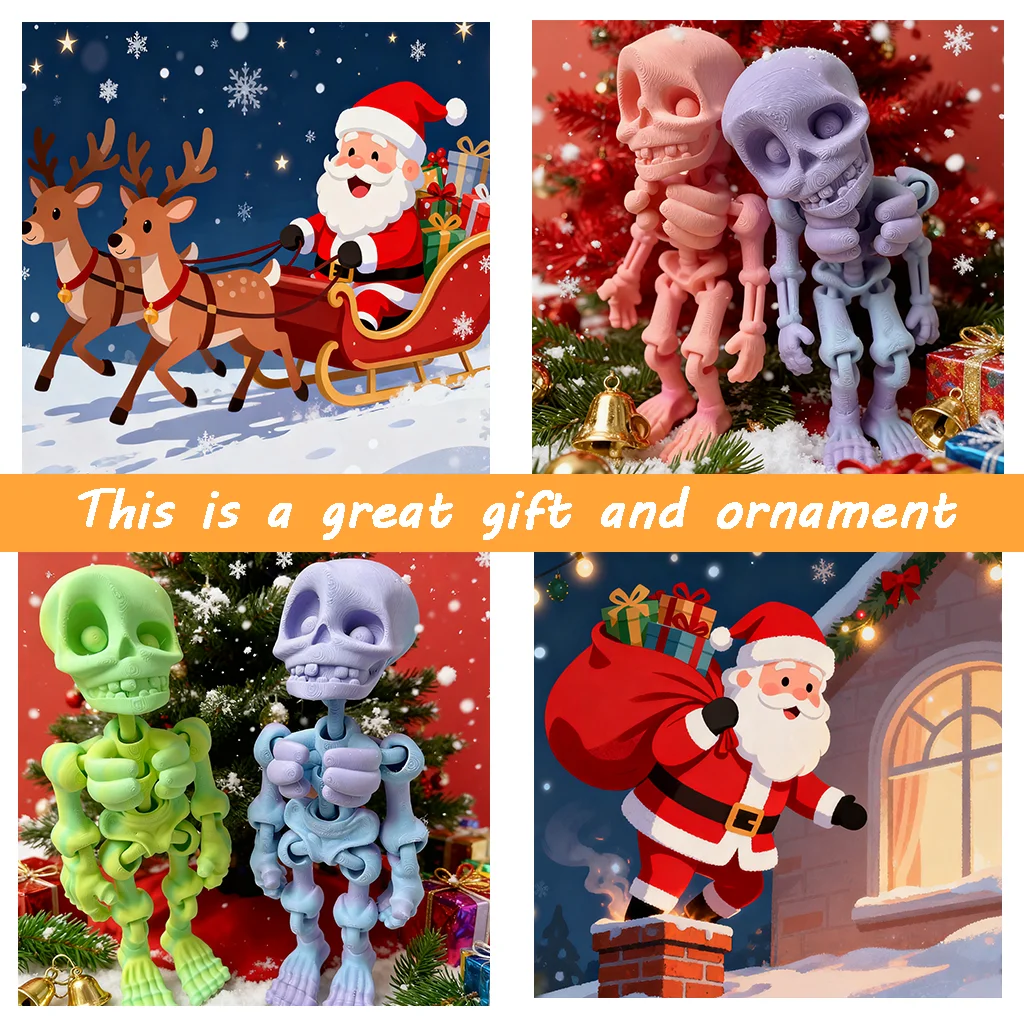 3D-gedruckte Totenkopf-Statue, einzigartige Tischdekoration & Sammlerstück, Halloween-Deko, Weihnachts-Actionfiguren, 30cm/11,81 Zoll – Detail 4