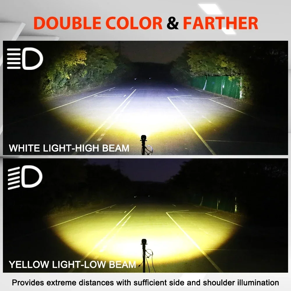 HYNBYZJ LED Pod Light 3 inch Fog Lights OffRoad Square Windshield Lamp for ATV UTV Truck Hunters Yellow+White Flood Beam 60W