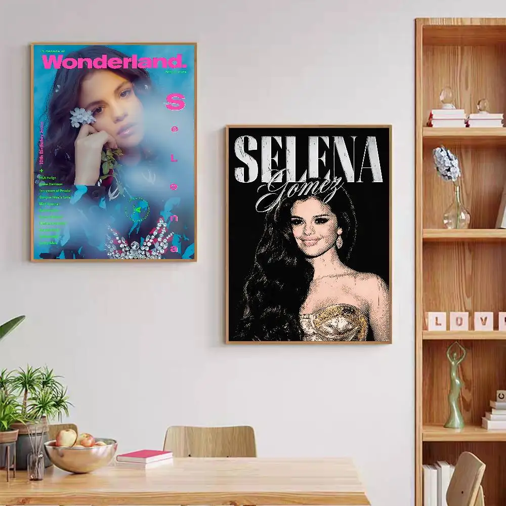 American Female S-Selena Singer Movie Sticky Posters Retro Kraft Paper Sticker DIY Room Bar Cafe Aesthetic Art Wall Painting