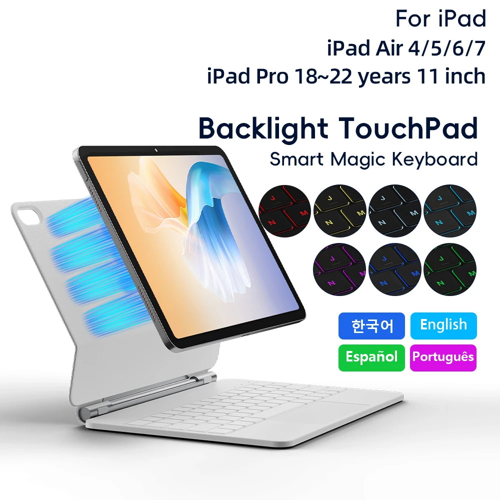 

Magic Keyboard for iPad Air 4 Air 5 Air 6 Air 7 11 inch case for iPad Pro 11 inch 2018-2022 Generation Cover Smart Cover