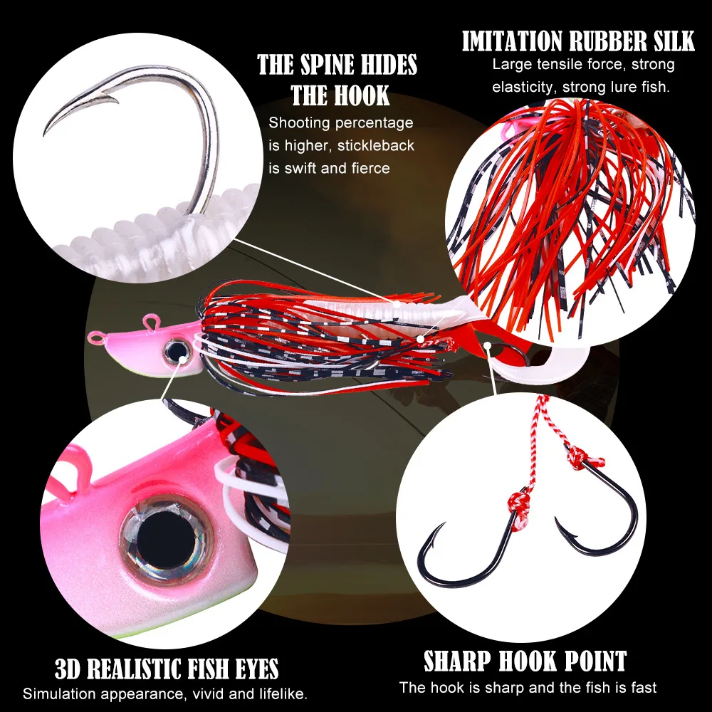 Lure Fish Head Whisker Man Reinforced Leader Hook Road Runner Fake Bait Crank Hooks Fishing Mandarin Warbler Anti-scratch Bottom