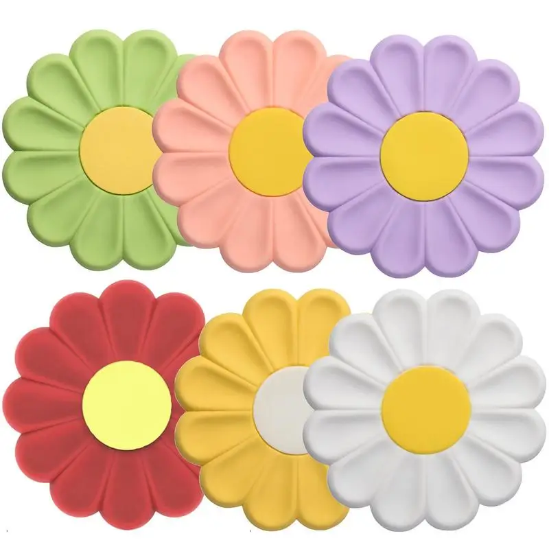 

Flower Heat Resistant Silicone Mat Drink Cup Coasters Non-slip Pot Holder Table Placemat Kitchen Coasters Accessories For Pans