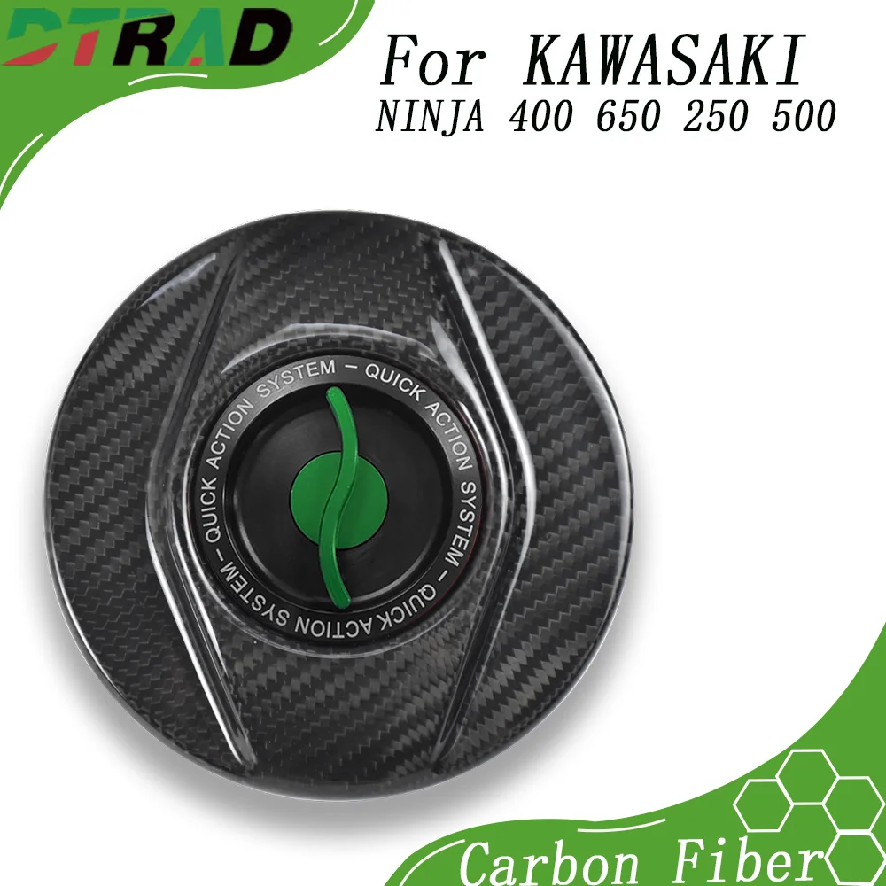 Carbon Fiber Quick Gas Keyless Fuel Tank Cap For KAWASAKI NINJA 400 650 Z650 Z900 Z400 2017-2025 NINJA 250 NINJA 500 2024-2025