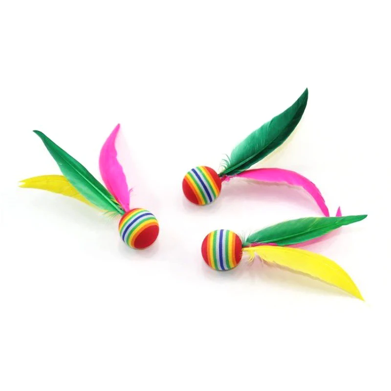 Jianzi-Volante de plumas de ganso de colores, volante de mano, entretenimiento de Fitness, 1/5 piezas