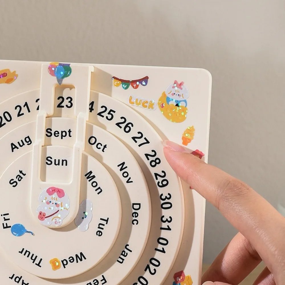Creative Handmade Perpetual Calendar Personality DIY Rotating Calendar Portable Month Display Desk Calendar Office