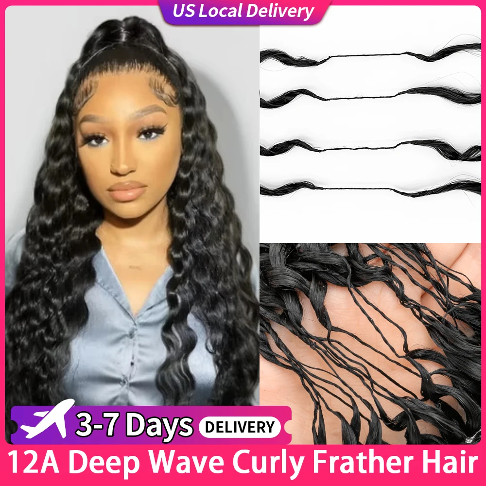 

Вязаные крючком человеческие волосы без узлов, предварительно разделенные глубокие волны, невидимые вязаные крючком волосы без узлов, 100% человеческие волосы для женщин