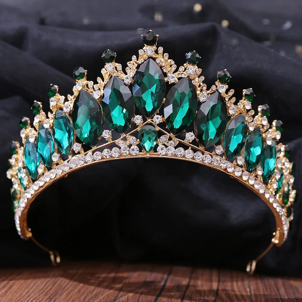 

Bridal Wedding Crown Jewelry Headdress Party Prom Hair Accessories Big Rhinestone Crystal Senior Elegant Female Fashion Headband