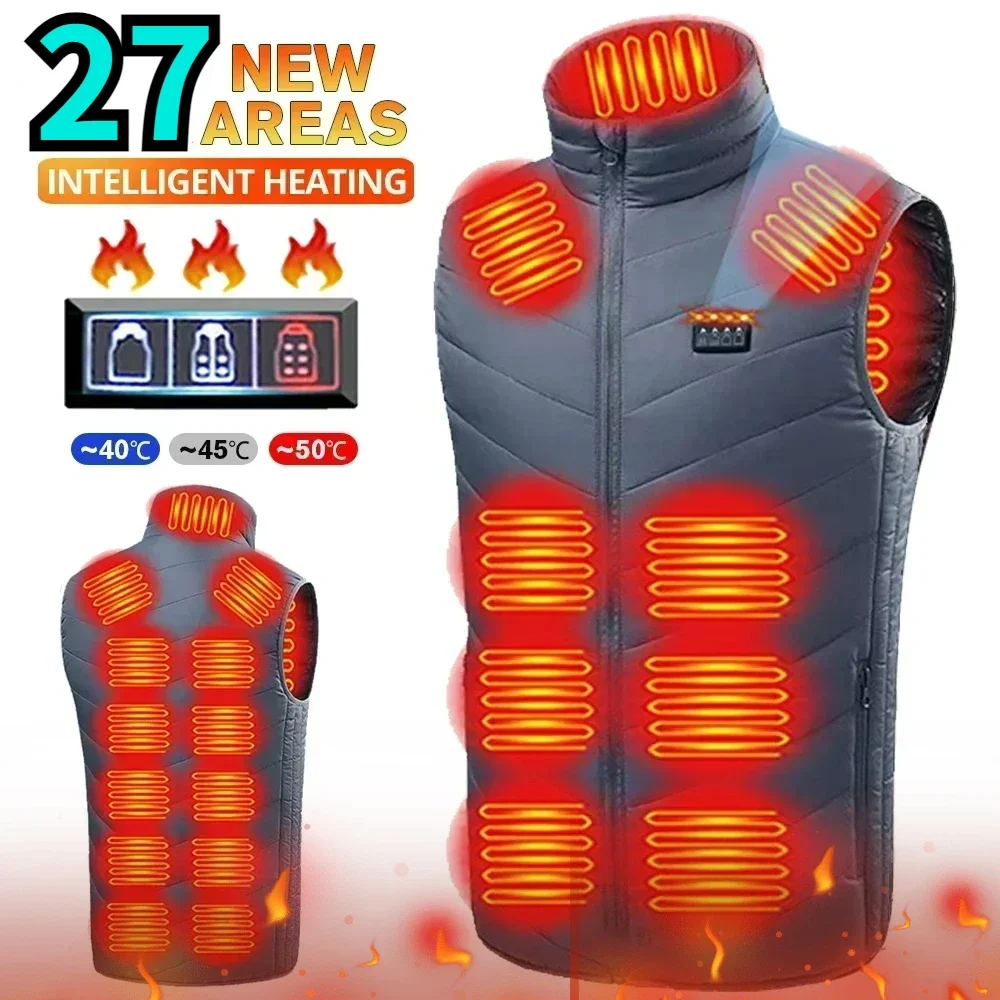 

27/17 Areas Heated Vest Men Women Electric Heating Jacket Usb Infrared Heating Clothes NEW Bodywarmer Heated Down Jacket Winter