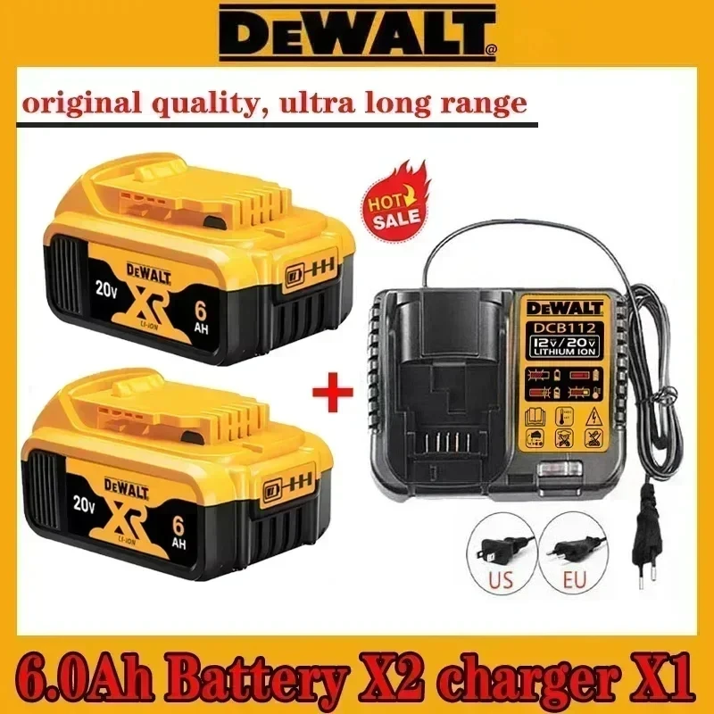 Batería MAX FlexVolt Original 100% DeWALT de 20V 6.0Ah de grado profesional para herramienta eléctrica DCB606 DCB205 DCB206 DCB209 DCB182 con cargador.