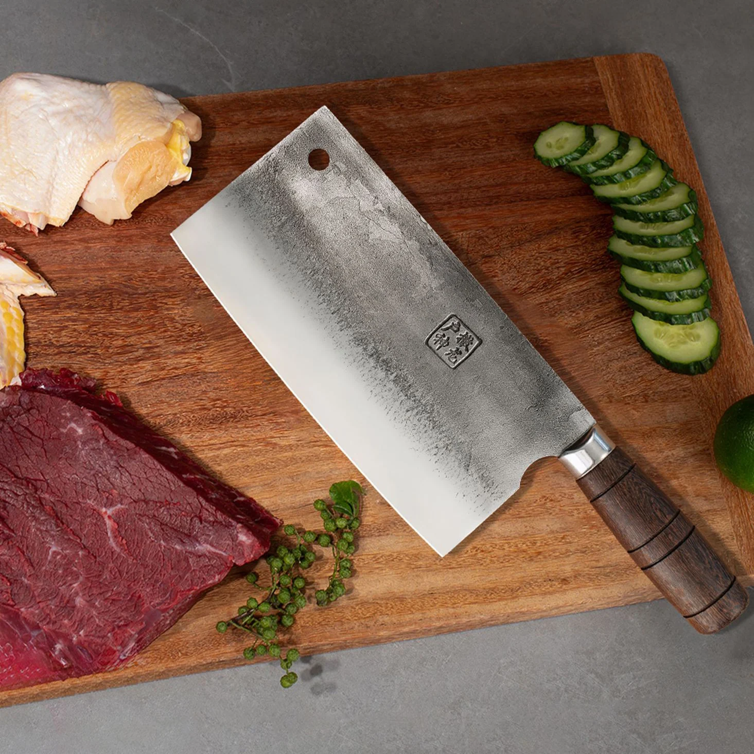 8 Inch Chopper Knife Artillery Steel Blade Wenge Handle Chef Cleaver Slicing Vegetable Kitchen Knife Bone Meat And Poultry Tools