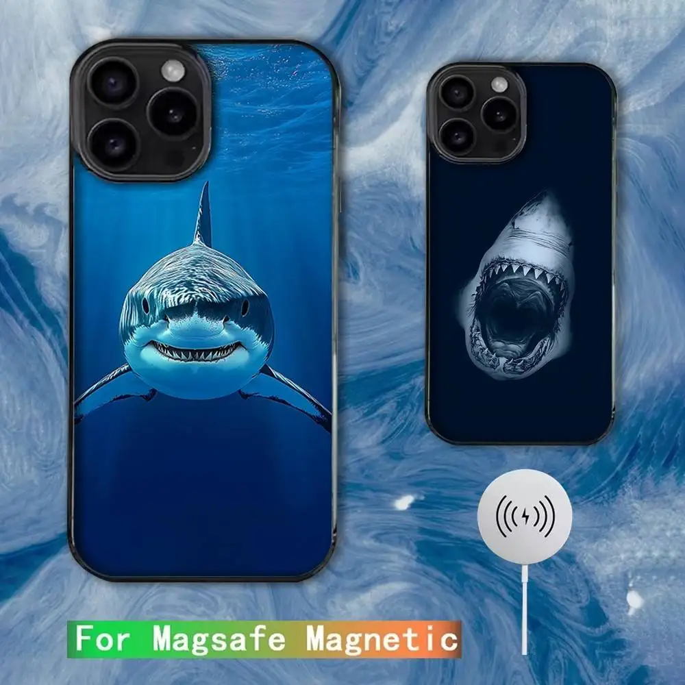 

Shark Giant Creature Phone Case For iPhone 16e,16,15,14,13,12,11,Plus,Pro,Max,Mini Magsafe Magnetic Wireless Charging