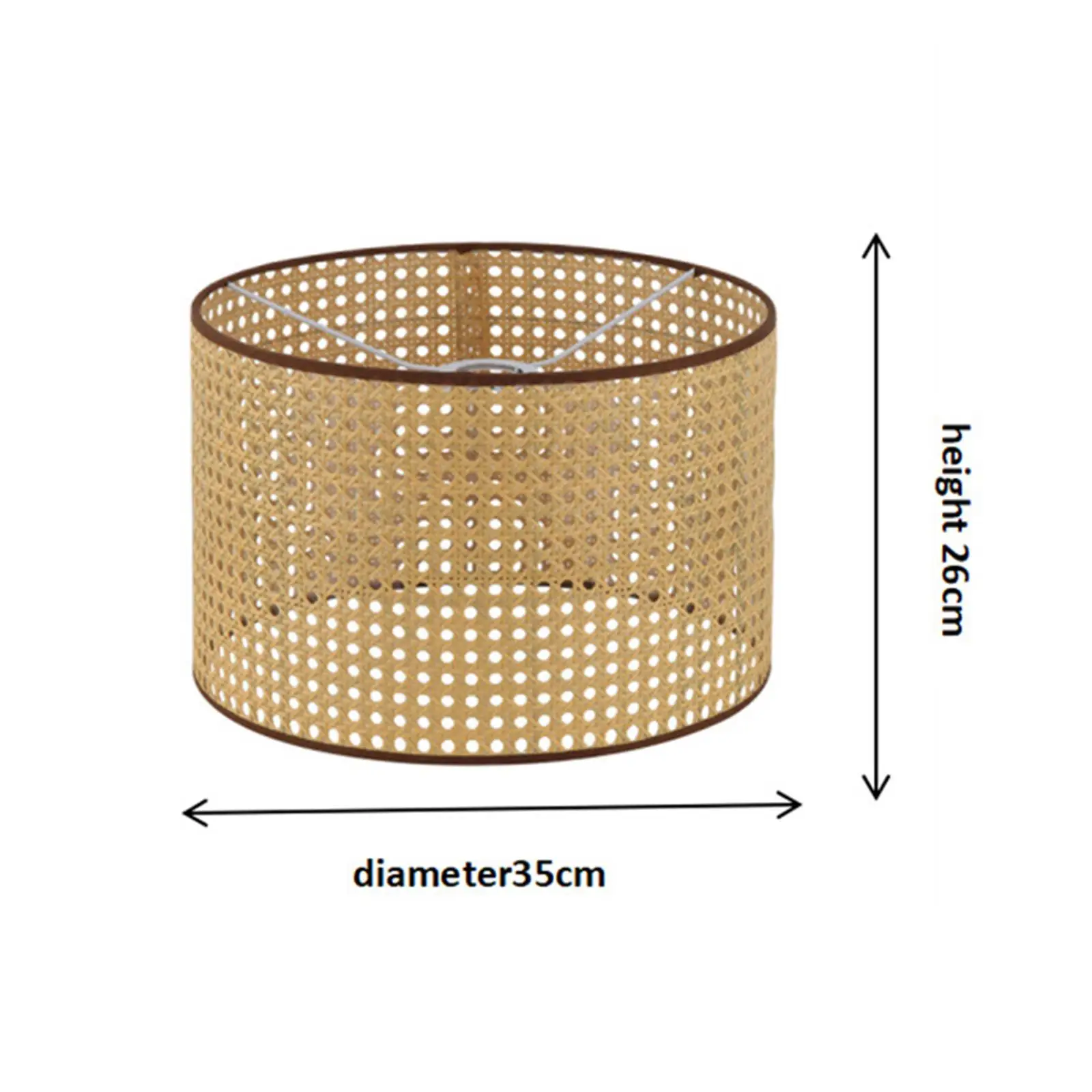 Imitation Rattan Lamp Shade Ceiling Light Cover E27 Decoration Chandelier Lamp Cover for Farmhouse Bedroom Hotel Cafe Dorm