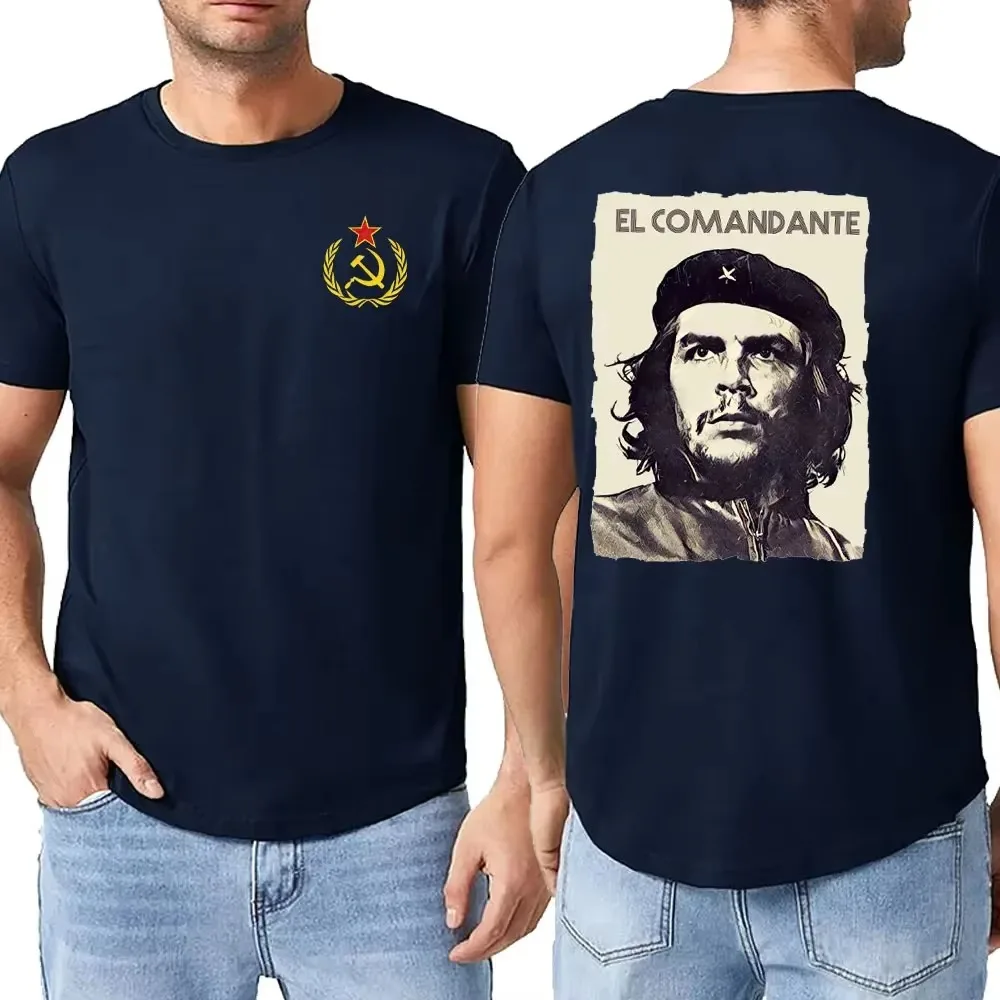 Che Guevara Men's T-shirt Silhouette Iconic Retro Shirt Cuban Revolutionary Cotton T-shirt Short Sleeved Round Neck T-shirt