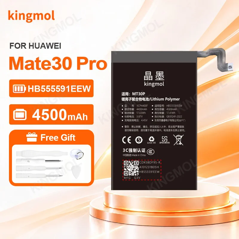 Replacement Battery for Huawei Mate 30 Pro Mate 20 10 9 8 HB555591EEW 4500mAh Long Lasting Rechargeable Li-ion Battery Kingmol