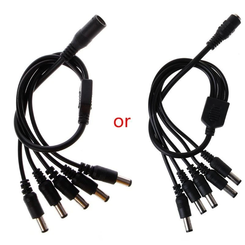 1 Female to 2/3/4/5 Male Plug 5.5x2.1mm Port 12V for DC Power Adapter Splitter C high quality