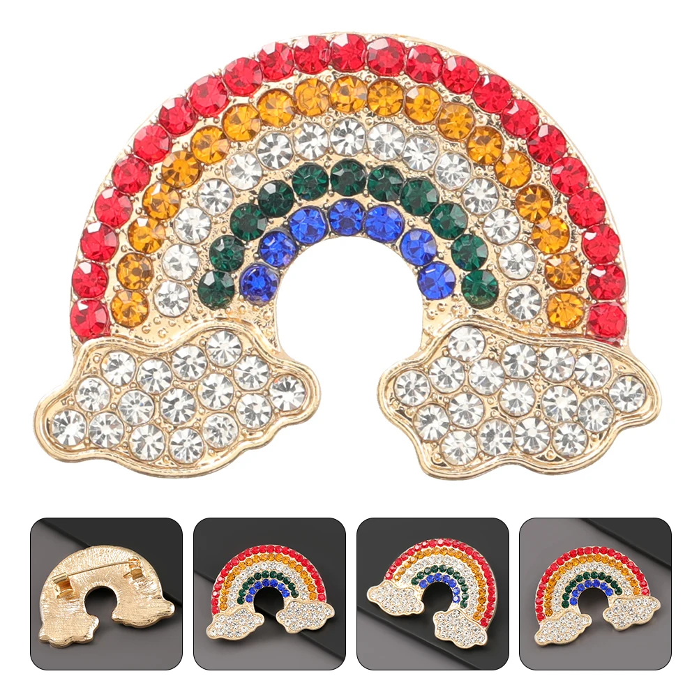 

Rainbow Brooch Fashionable Heart Shape Alloy Pin Decorative Badge Corsage Sweater Coat Skirt Dress Accessories Gift