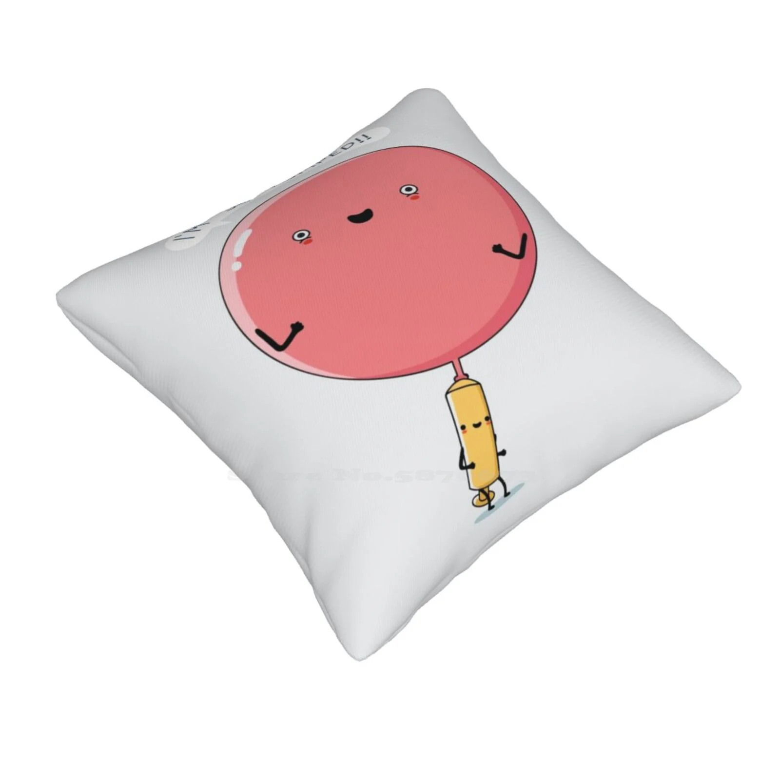 Pumped Funny Cute Decor Square Pillowcase Balloon Friend Excited Pump Air