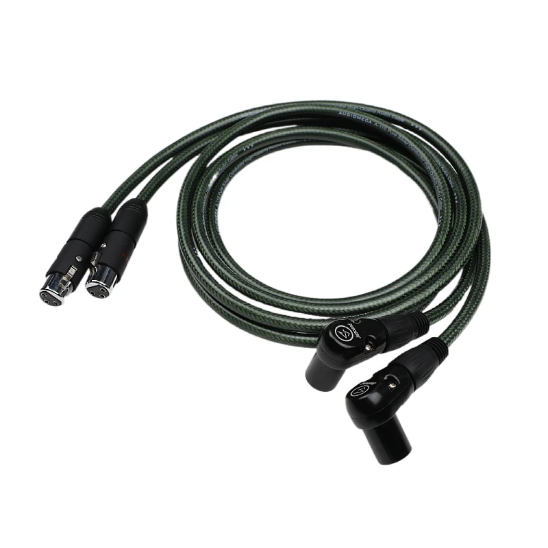 AUDIOMECA A130 cavo XLR in argento Sterling 90 ° ad angolo retto cavo di bilanciamento Canon a 3 pin cavo Audio