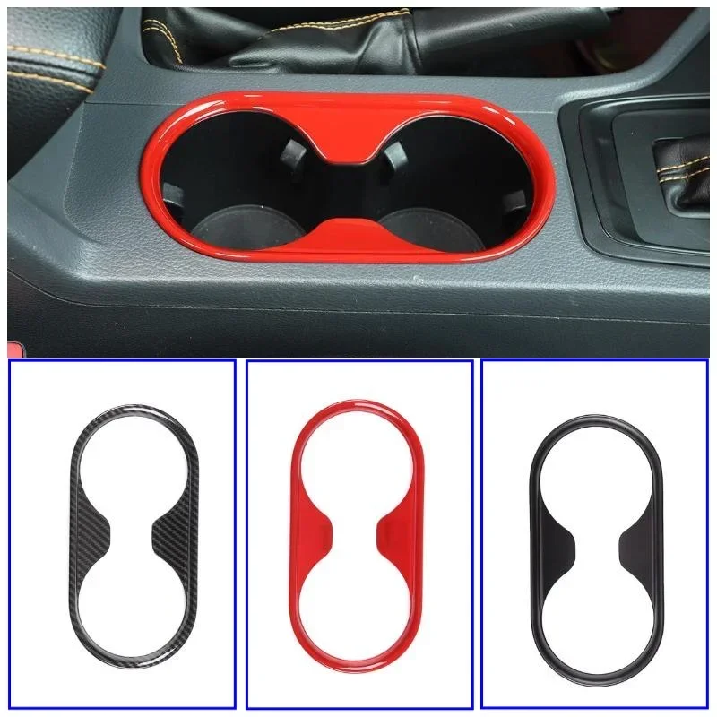 ABS Carbon Fiber 1pcs Center Control Water Cup Holder Frame Cover Trim Color for Ford Ranger 2015 2016 2017 2018 2019 2020 2021