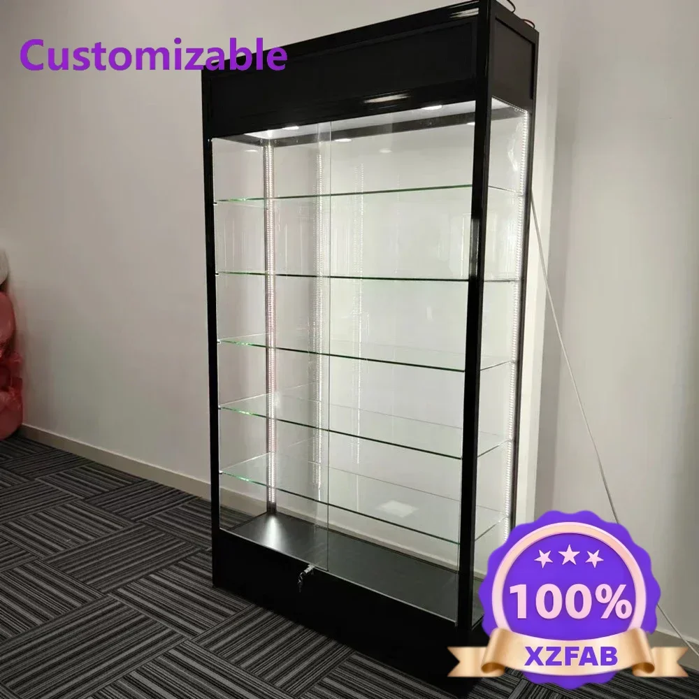 Factory Direct 2026 Factory Price Wall Display Showcase Full Vision Display Show Case Retail Store Showcase Glass Cabinet with S