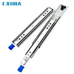CXHIIA1 Pair (2 Pieces) Locking 53MM Width 120Kg Guide Rail Ball Bearing Telescopic Heavy Duty Drawer Slide