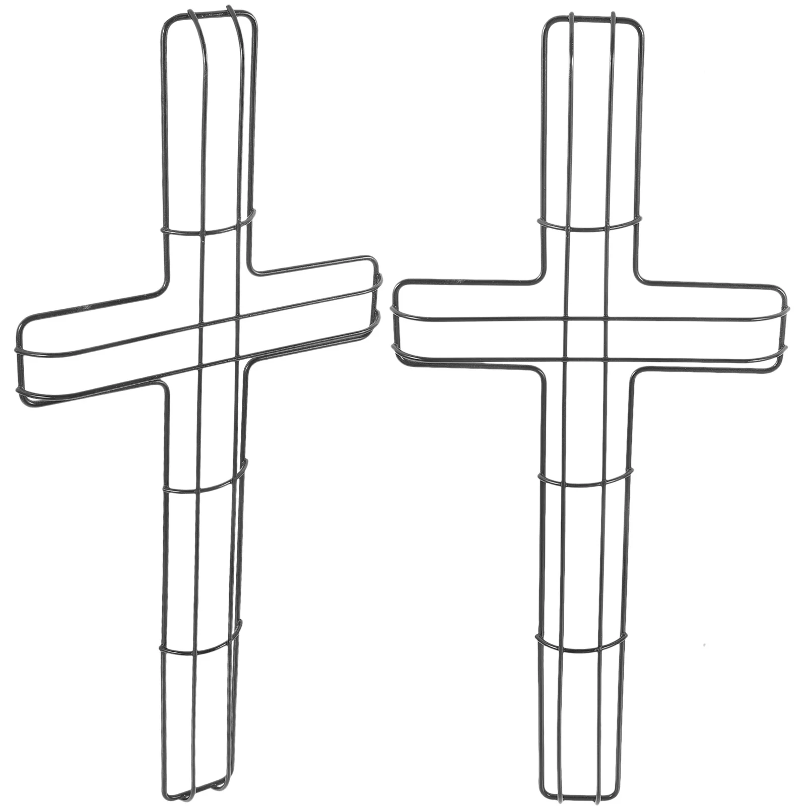 

2Pcs Metal Cross Wreath Frame DIY Flower Arranging Rack Hanging Wreath Holder for Festive Atmosphere Metal Floral Frame