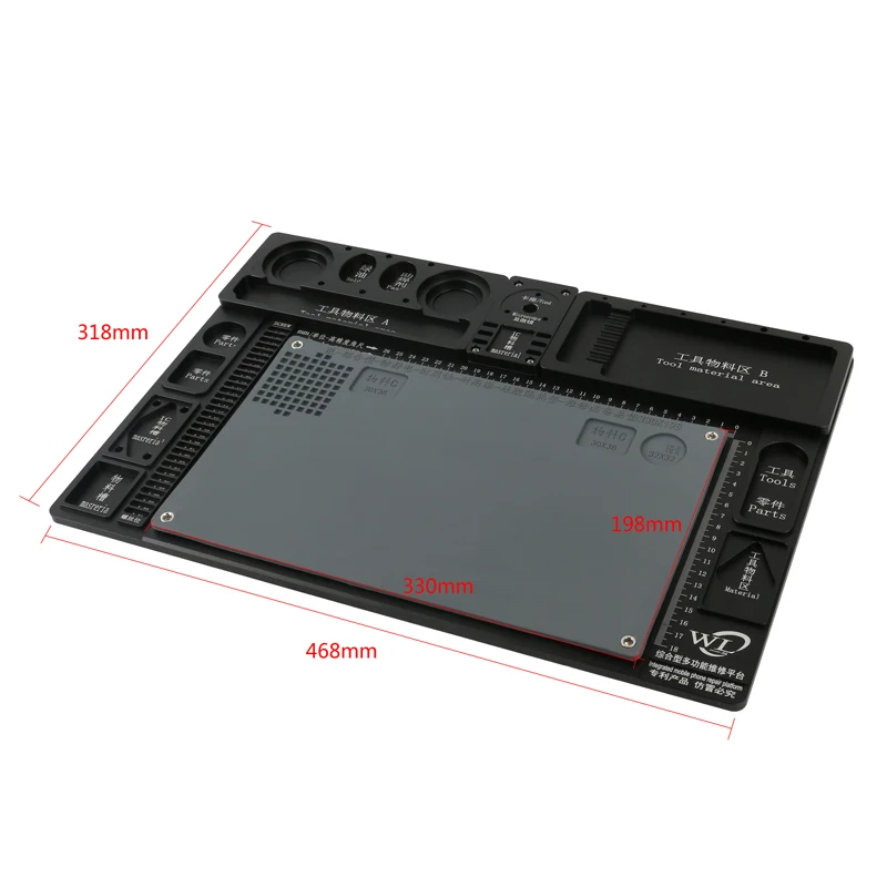 High Heat Resistant Aluminum Alloy Multifunction Workbench Repair Mat Maintenance Pad Microscope Platform Base For Repair