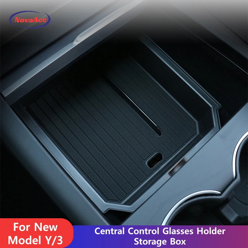 

NovaAcc Central Control Storage Box for New Tesla Model 3 2024 2025 Highland Model Y 2025 Juniper Armrest Box Car Accessories