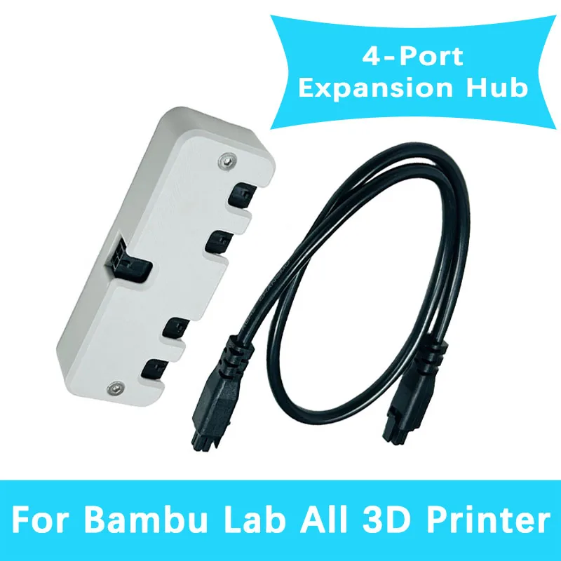 

For Bambu Lab A2L/X2D/P2S/H2C/H2S/H2D/X1C/X1/P1S/P1P/A1/A1mini 4-Port Expansion Hub with Power Signal Protection