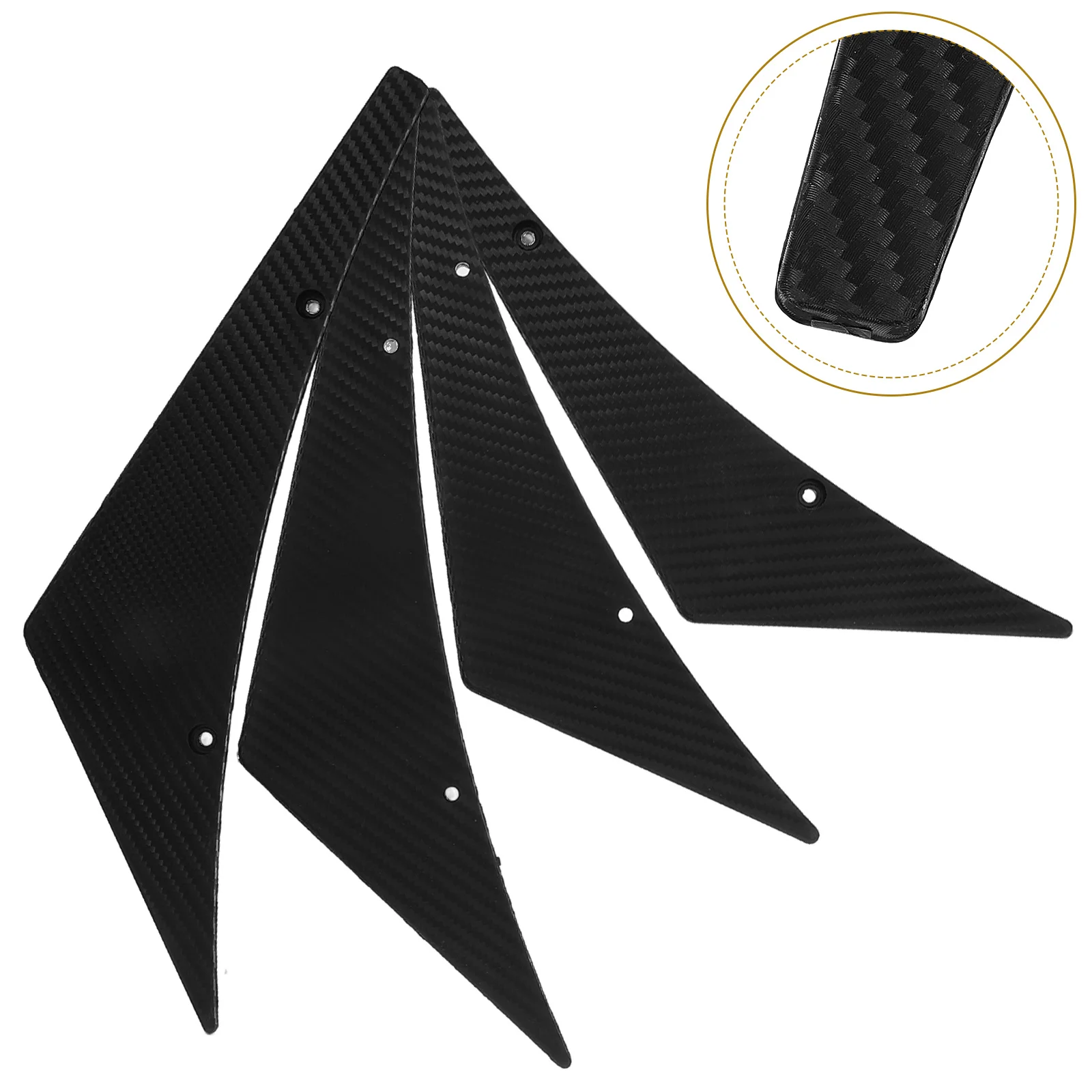 

4pcs Carbon Fiber Car Front Lip Splitter Auto Front Spoiler Canards Body Strips Bumper Fins Universal Car Exterior Accessories