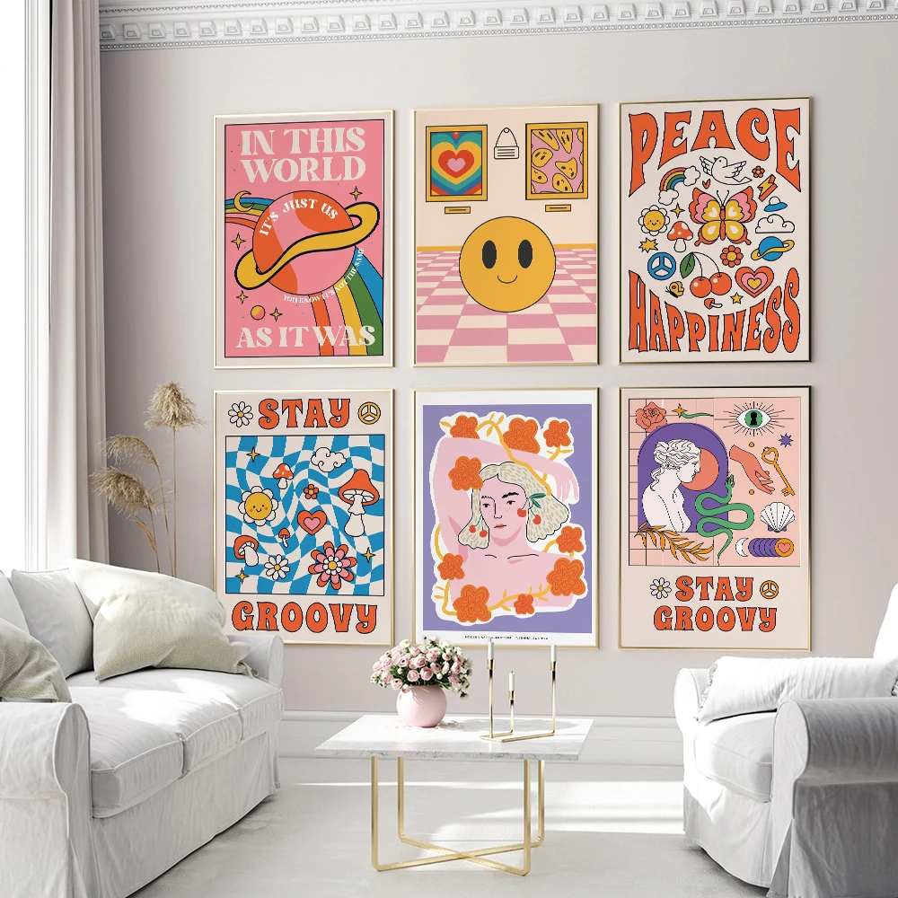 

Music Lyric Art Wall Colorful Print Girl Gift Female Power Feminist Poster Groovy Retro Trend Canvas Painting Room Home Decor