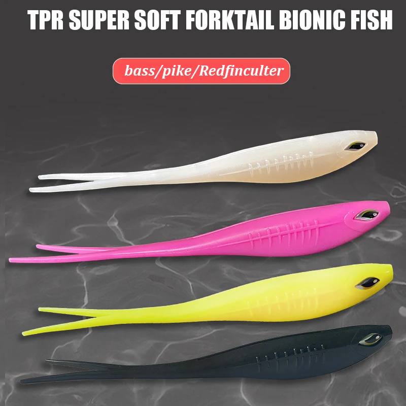 18cm/20g environmental forktail TPR Bass pike silicone soft Fishing lure bionic fish artificial swim Bait Wobbler