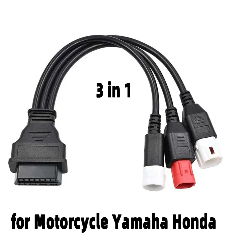 كابل تشخيص الدراجة النارية لياماها 3Pin 4Pin لهوندا 6PIN 3IN1 3 في 1 محرك obd 2 تمديد كابل obd2 موصل #3