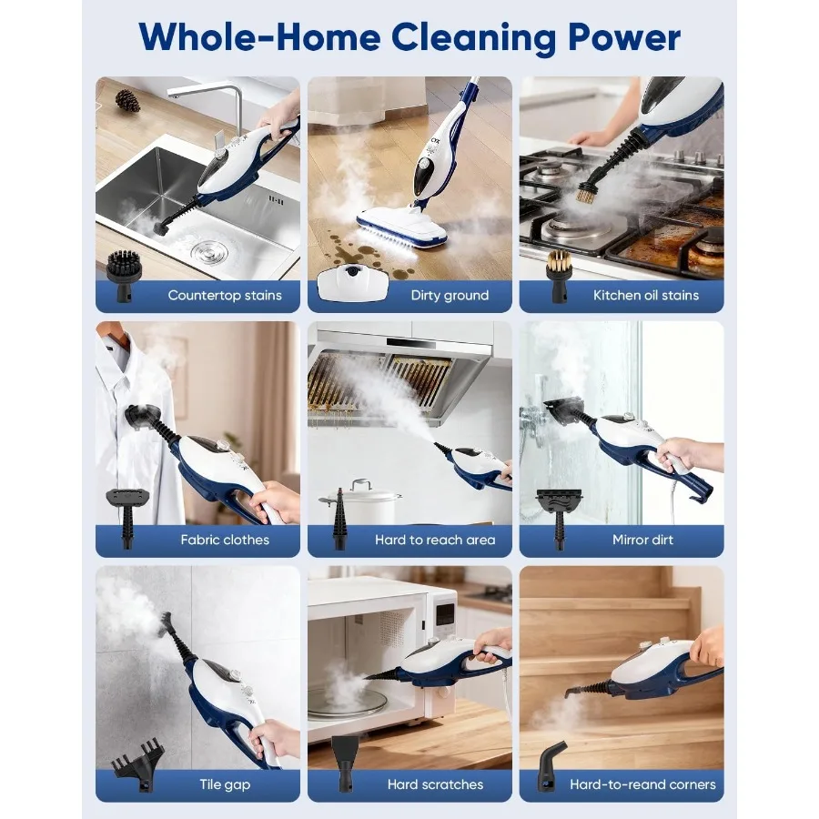 12 in 1 Handheld Steam Cleaner for Home Use with Powerful Steam Disinfection and Deep Cleaning Capability Ideal for Hardwood Fl