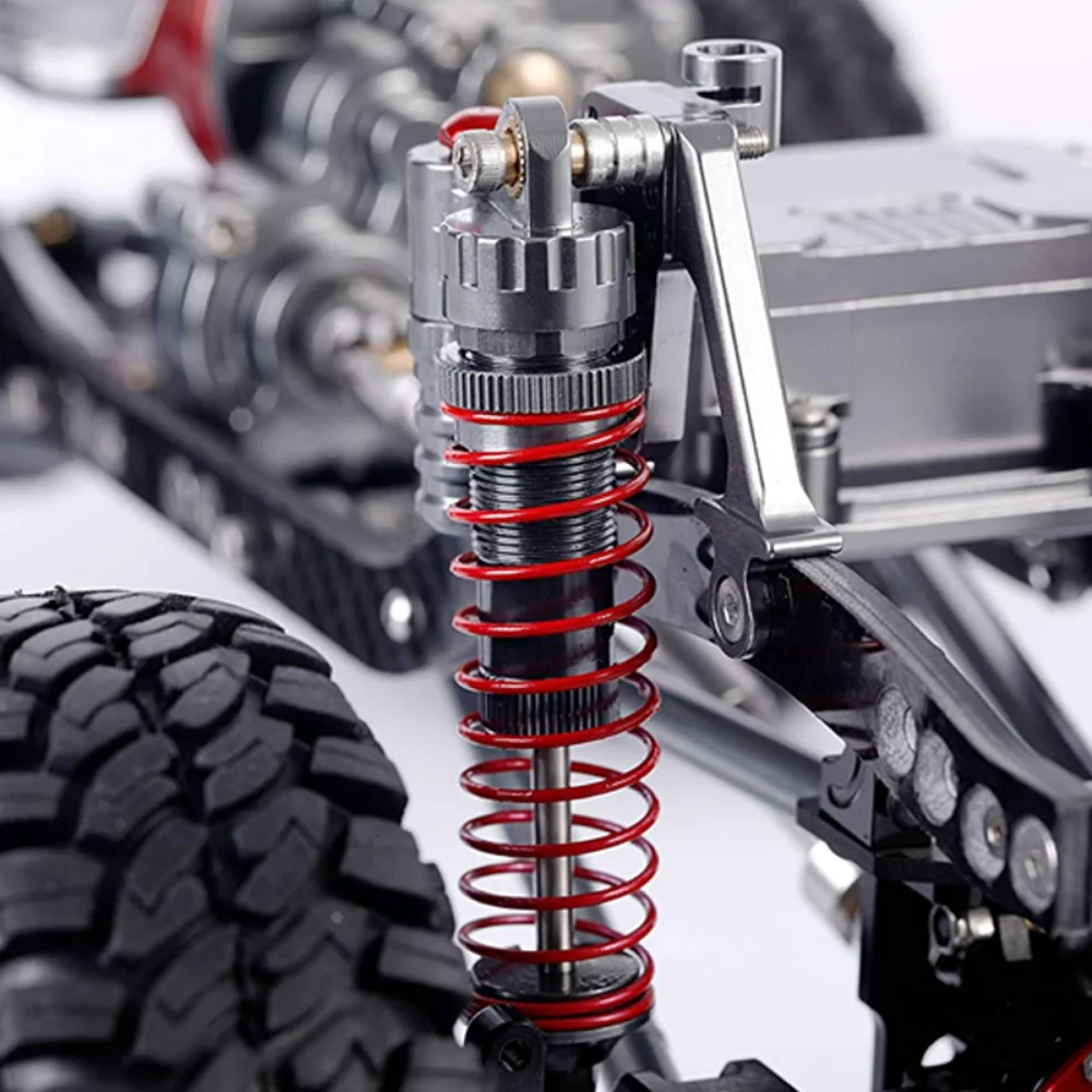 4Pcs 1:10 Aluminum Alloy Shock Absorbers Oil Adjustable for Axial SCX10 SCX10 II 1/10 RC Crawler Car Metal Upgrade Parts